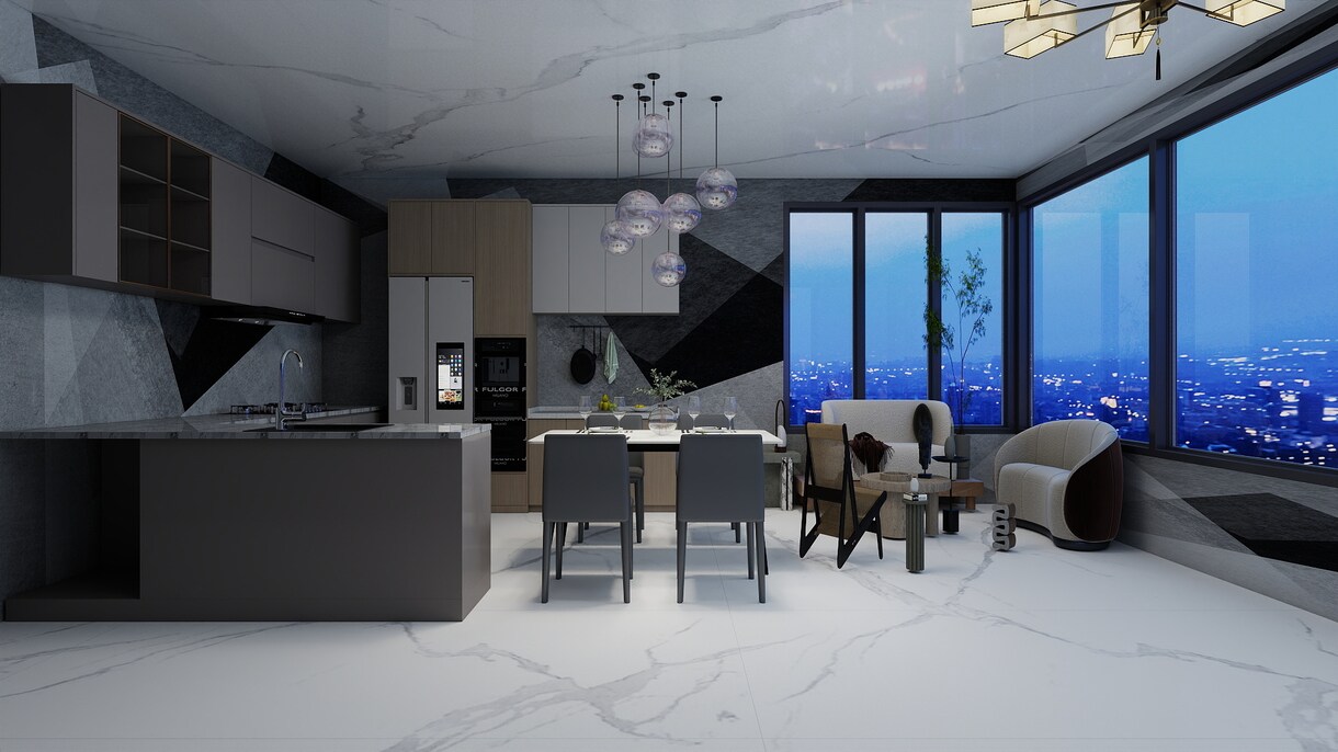 高級感ある3Dインテリアデザインを製作します 住宅・店舗のリアルなパース作成します イメージ1