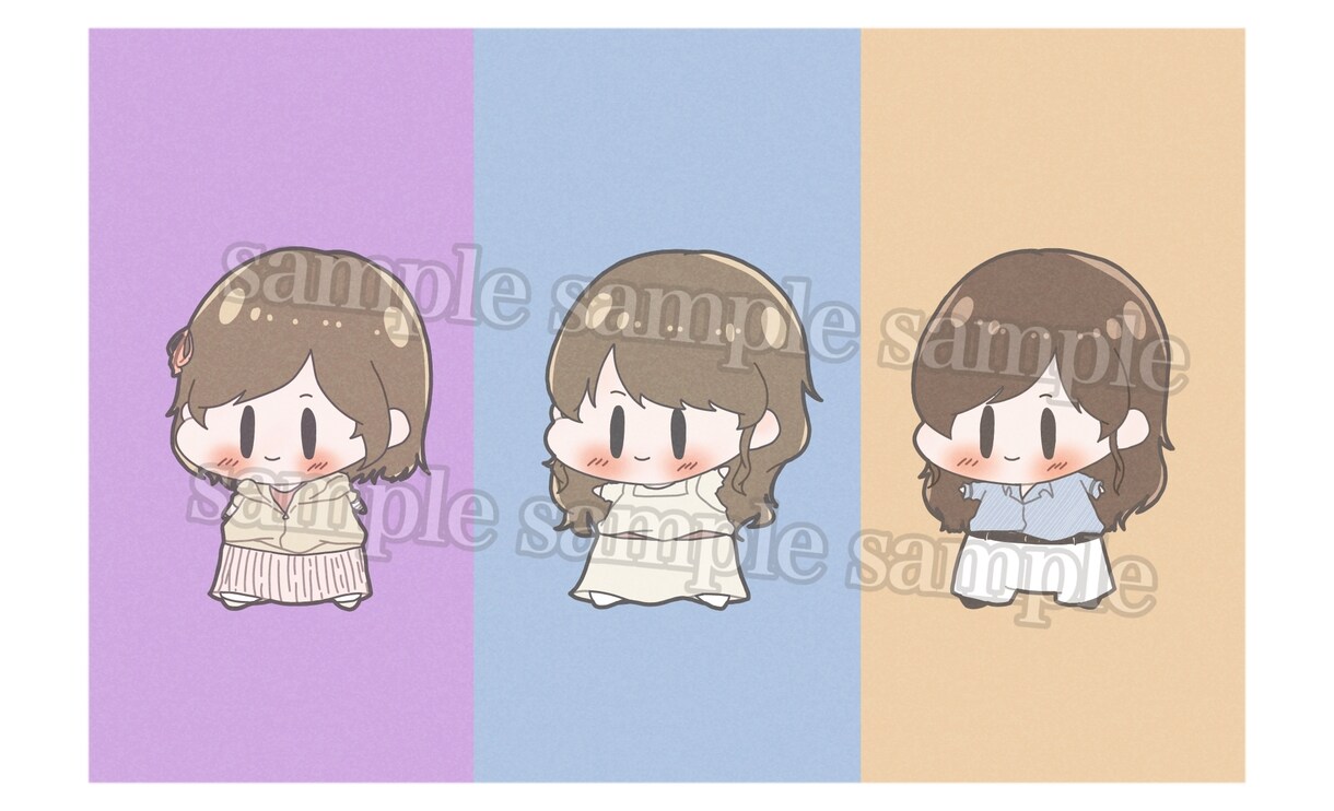 ミニキャラアイコン･ヘッダー描きます かわいいミニキャライラスト描きます！.ﾟ･*. イメージ3