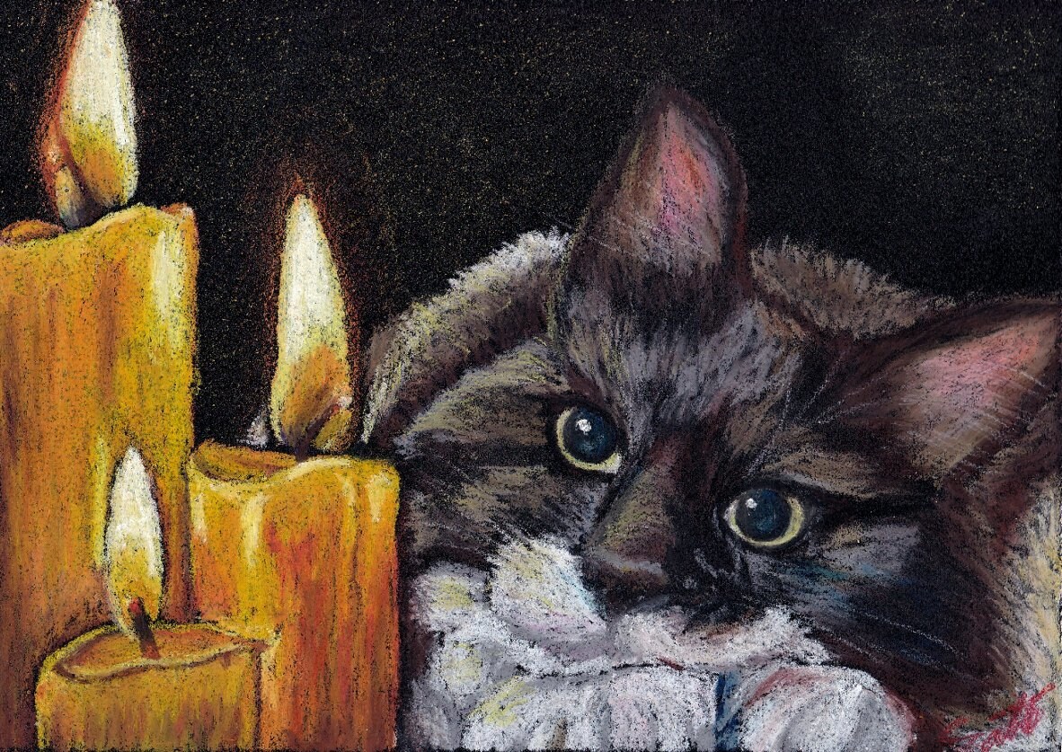 動物をチョークアートで描きます ペットとお好きな背景をドッキング イメージ1