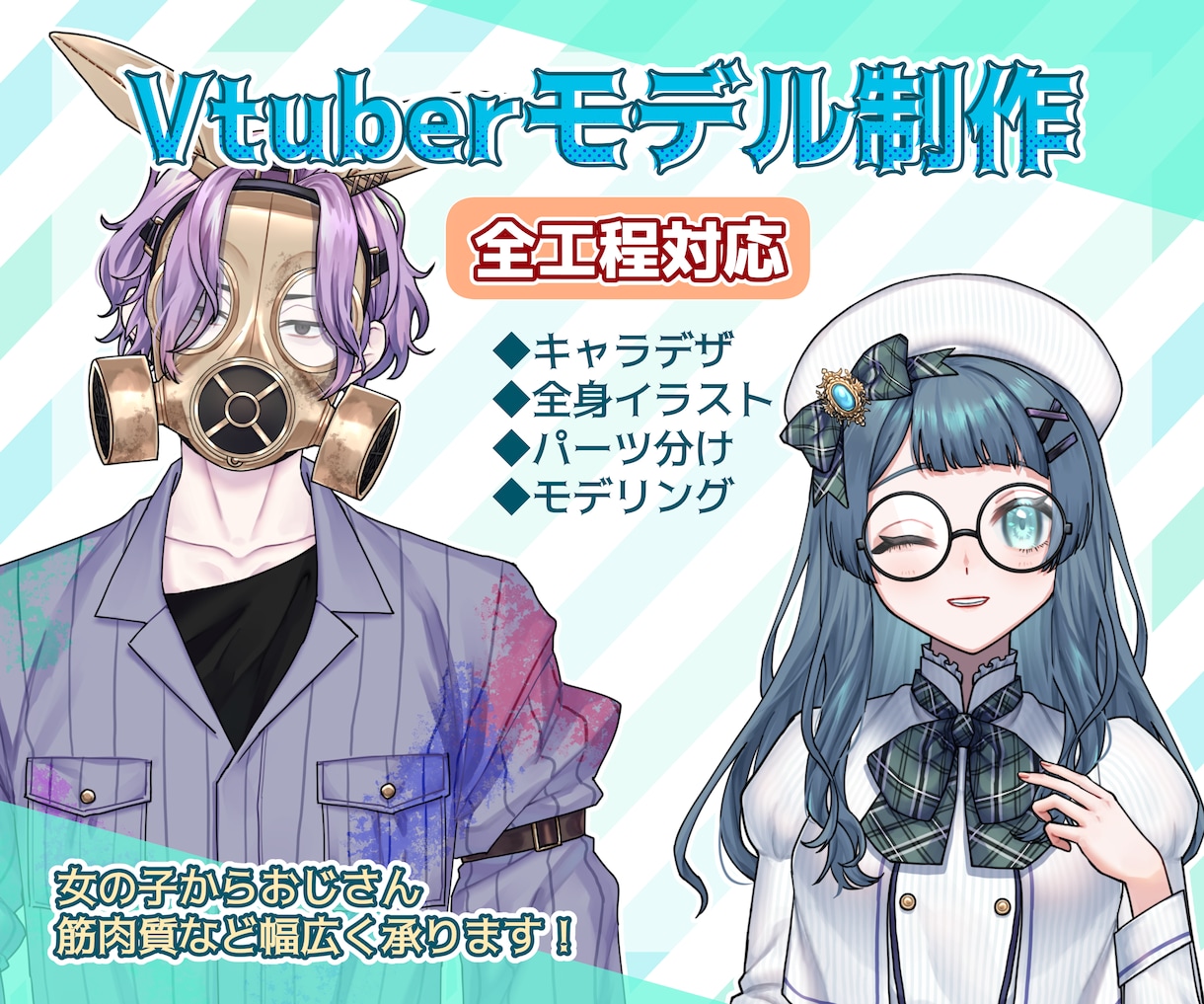 低額プランからお顔周り高可動モデル制作します イラスト持ち込み、パーツ分けからも対応！ イメージ1