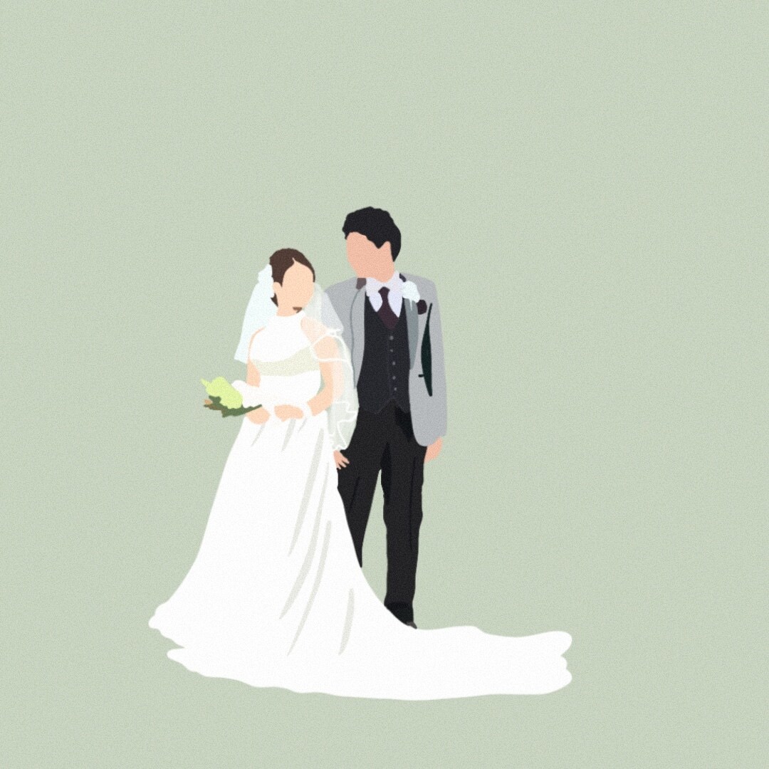 お写真をもとにウェディングのイラストを作成します ウェルカムボード、結婚式の招待状などにもおすすめです。 イメージ5