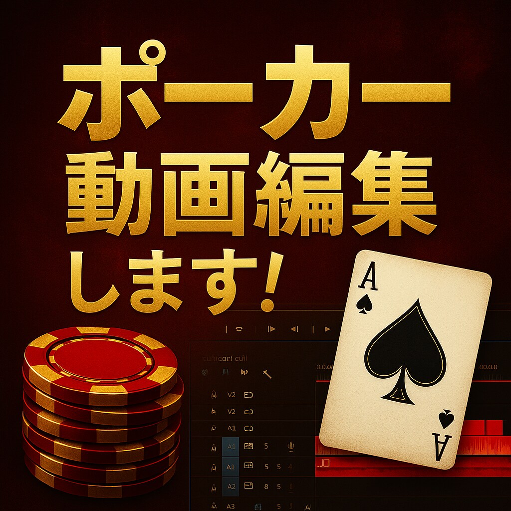 ポーカー動画編集承ります ポーカープレイヤーの編集者が編集いたします。 イメージ1