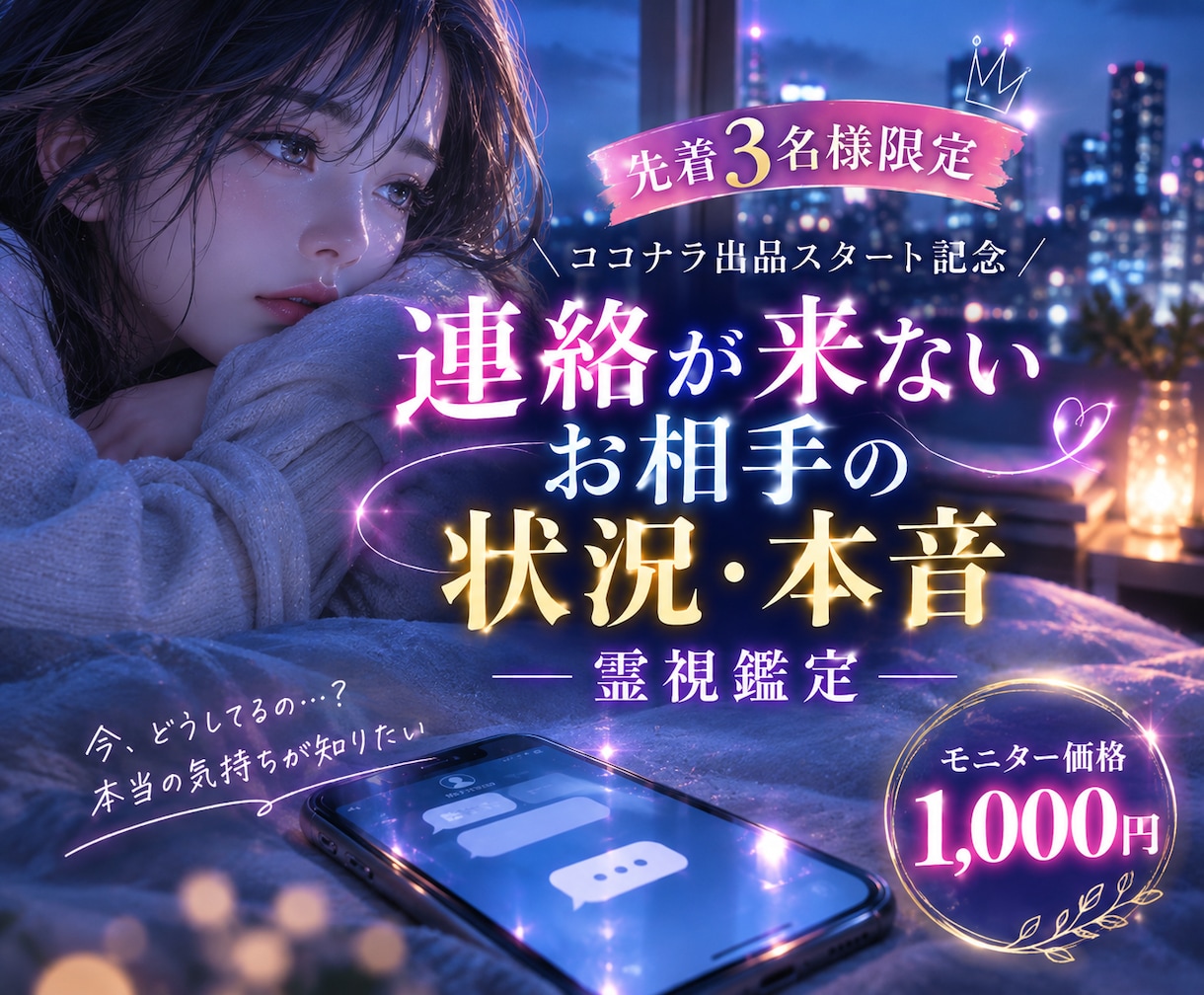 連絡が来ないお相手の状況や本音を霊視します 先着3名様限定⭐️返信が来ない理由とお相手の心を読み解きます イメージ1