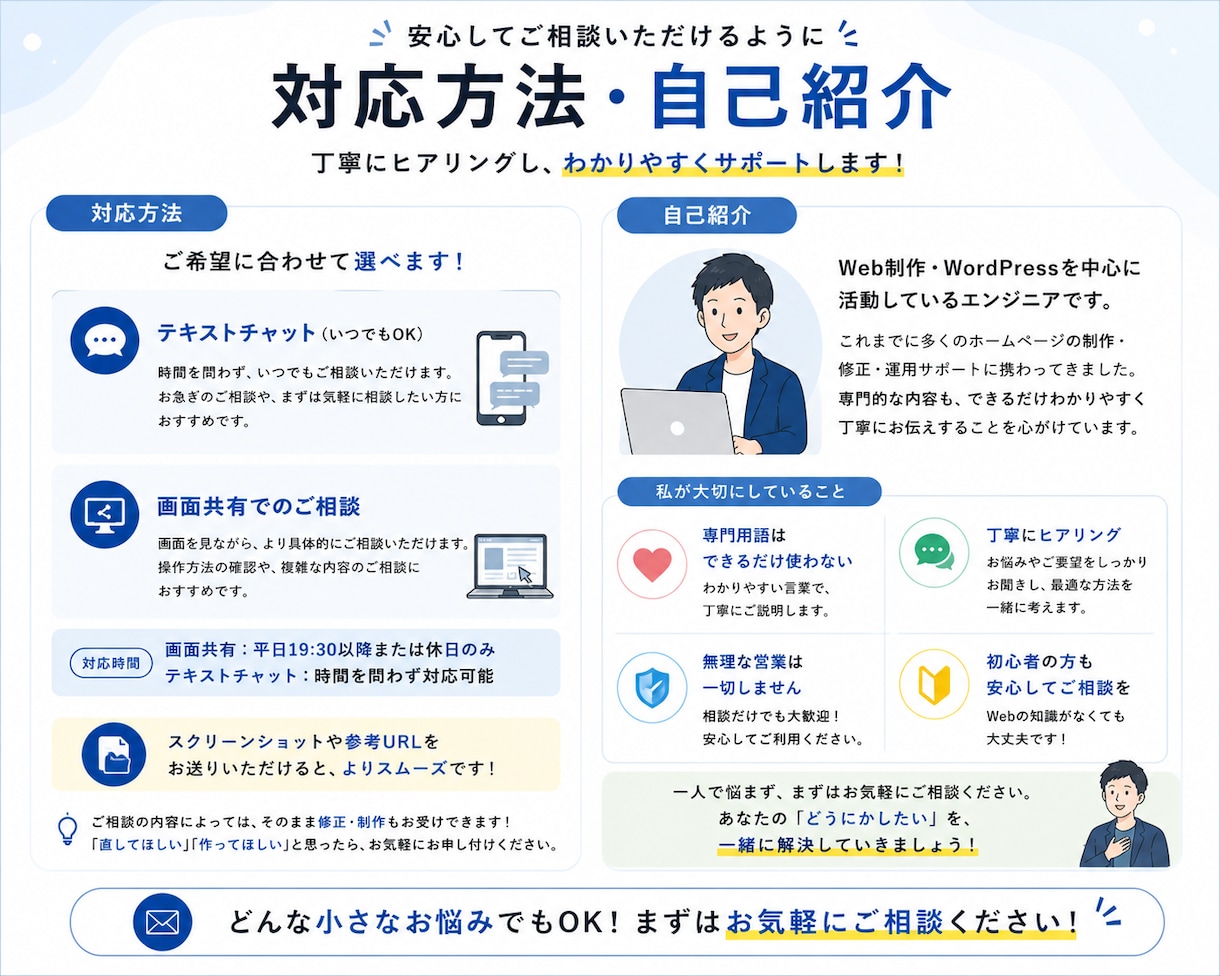 ホームページ・サイトについて何でも相談にのります テキストチャット・画面共有どちらでも対応 イメージ6