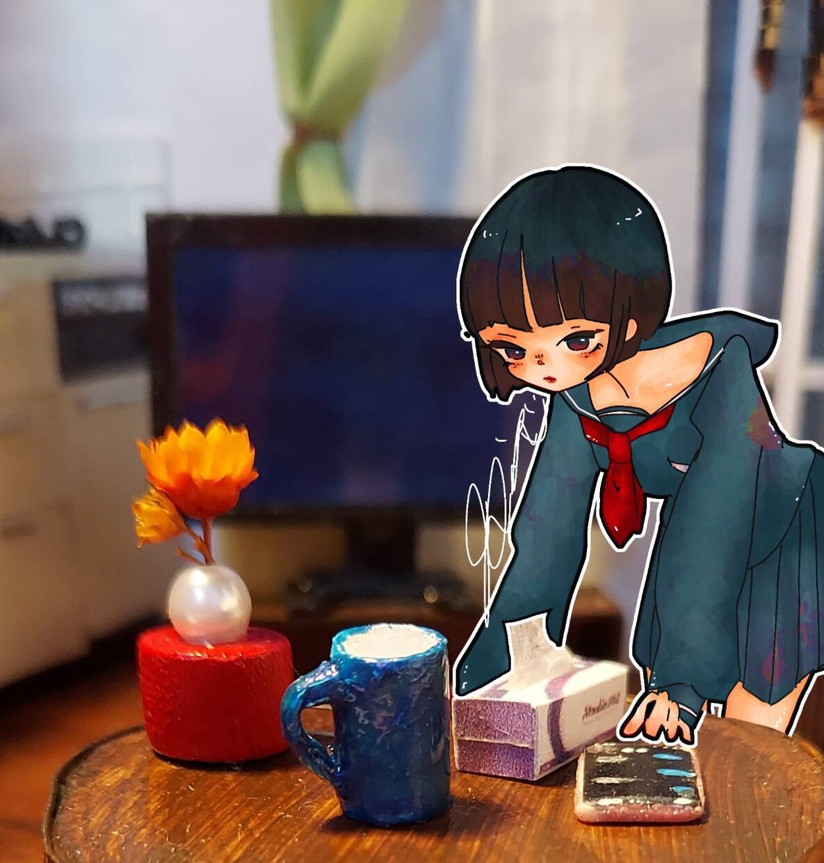 あなたの写真に絵を描きます 思い出の写真を背景にイラストを描きます イメージ1