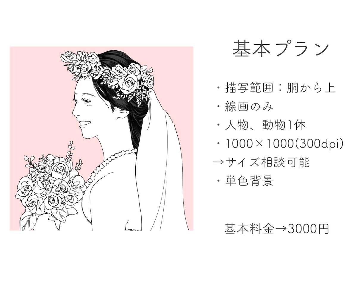 思い出の写真をおしゃれな線画イラストに描きます SNSアイコン/記念日/ウェディングに♡ イメージ2
