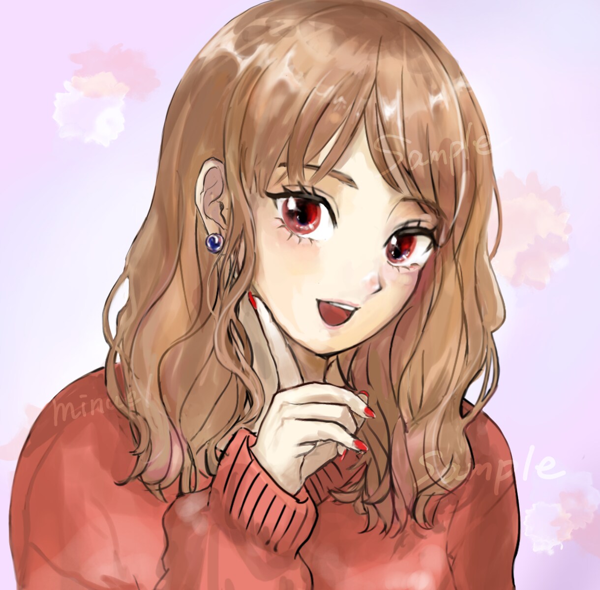 淡い雰囲気で目を引くアイコン描きます 商用可／背景透過データ付き／片手ポーズや文字入れ無料 イメージ5