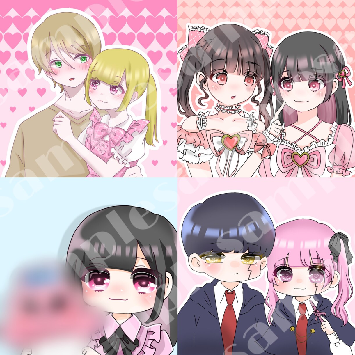 アイコンなどのイラスト作成します かわいい雰囲気得意です♩等身からデフォのイラスト承ります。 イメージ1