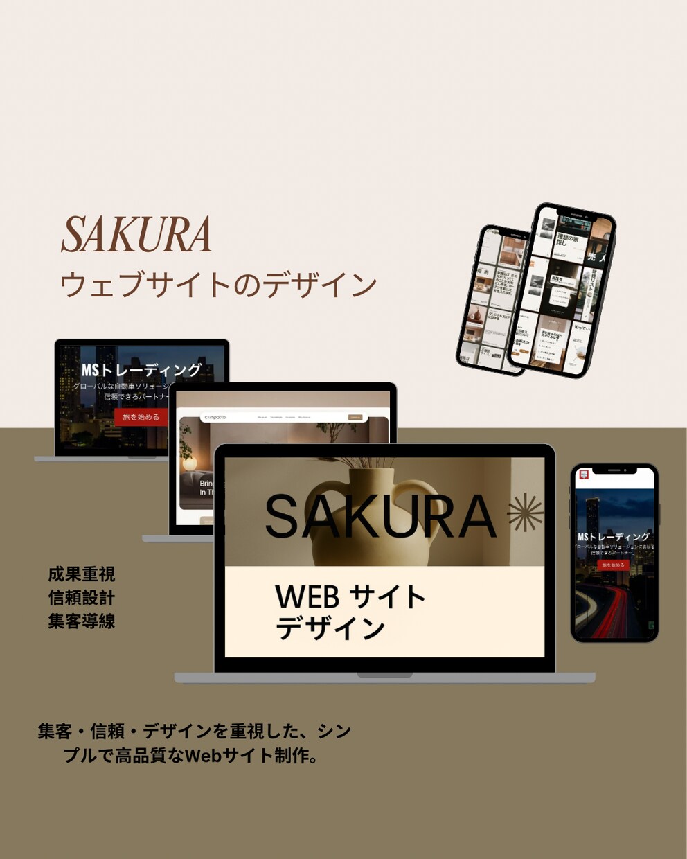 高品質で成果につながるWebサイト制作ます 集客力を高める高品質なホームページ制作です イメージ1