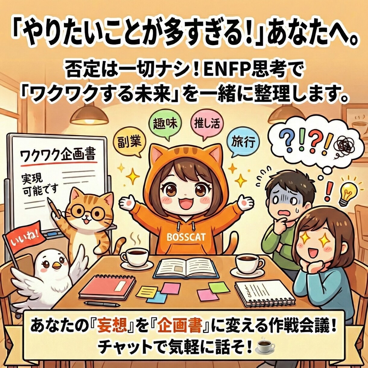 あなたの「ワクワクする未来」を一緒に整理します 否定はしません！あなたの『妄想』を『可能性』に変える作戦会議 イメージ1
