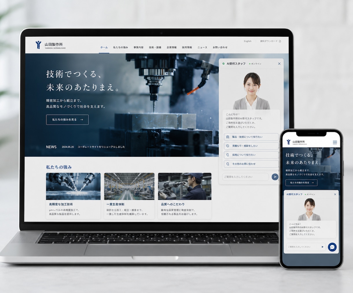 ホームページにAI受付スタッフを設置します WordPress対応。AIが接客・質問対応を自動化します。 イメージ2