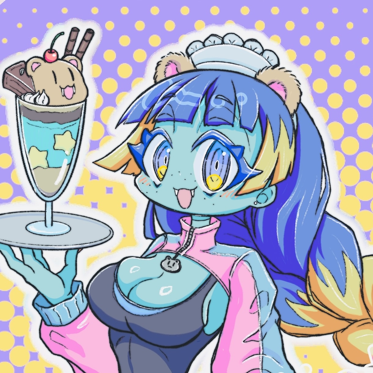 ポップでカラフルなSNSアイコン描きます 顔～バストアップのイラスト（キャラデザもOK） イメージ2