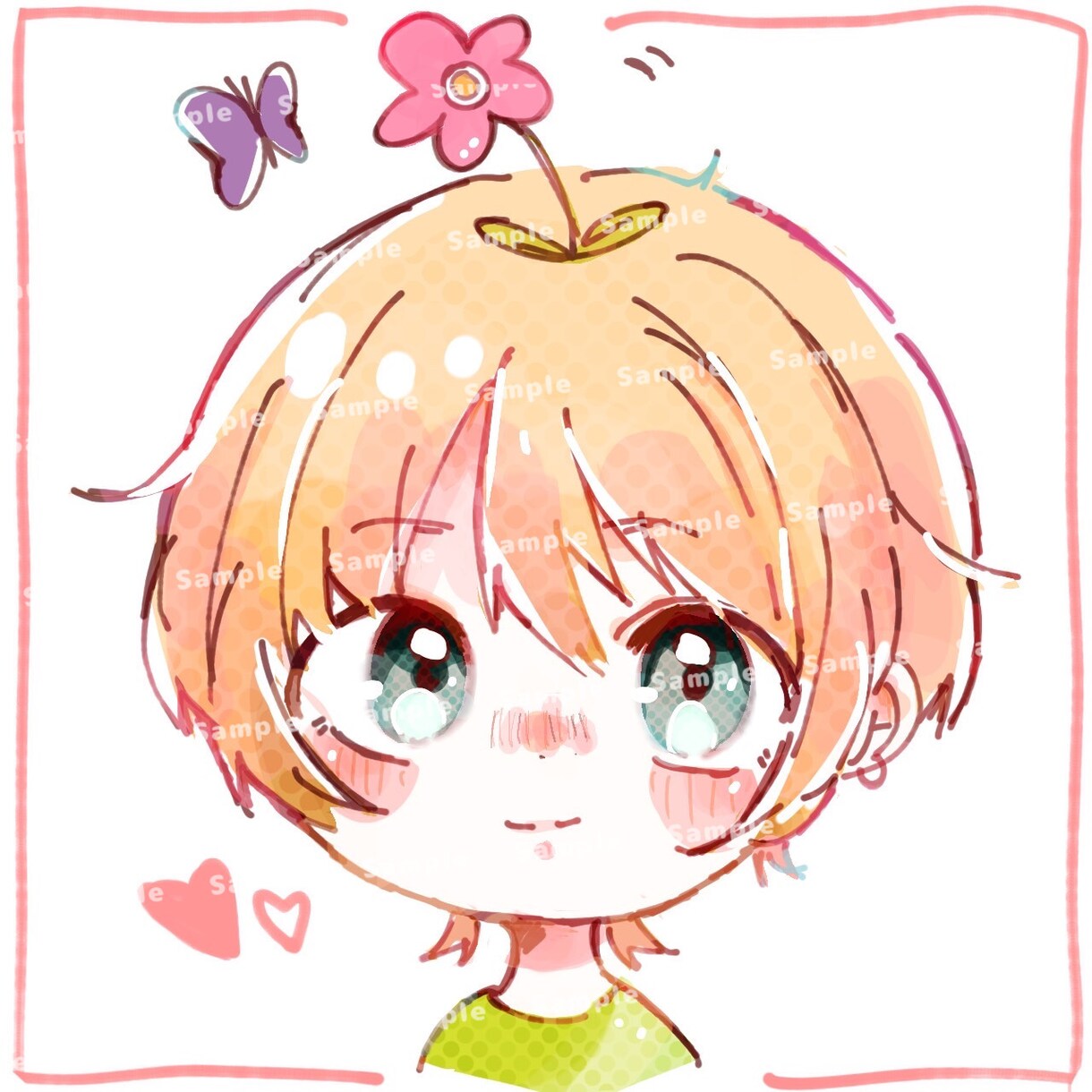 おめめがきゅるきゅるな女の子のイラスト描きます ふわふわな絵柄で色使いの魅力的なイラストです♡ イメージ3