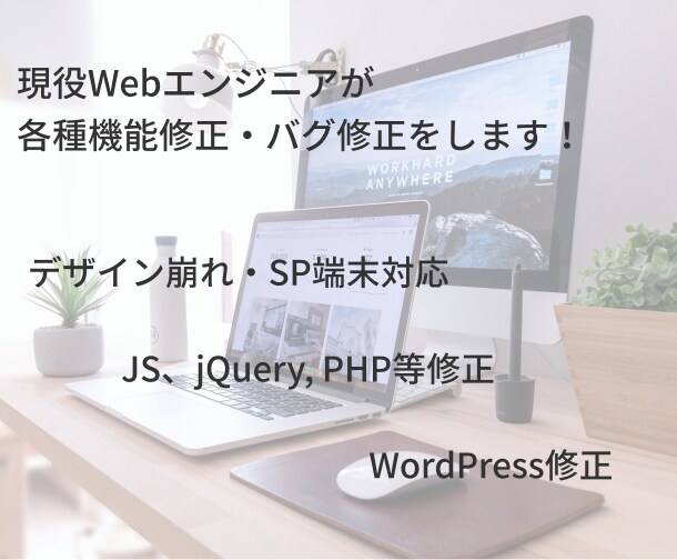 Webサイトの各種修正・バグ修正をします まずはご気軽にご相談くださいませ！ イメージ1