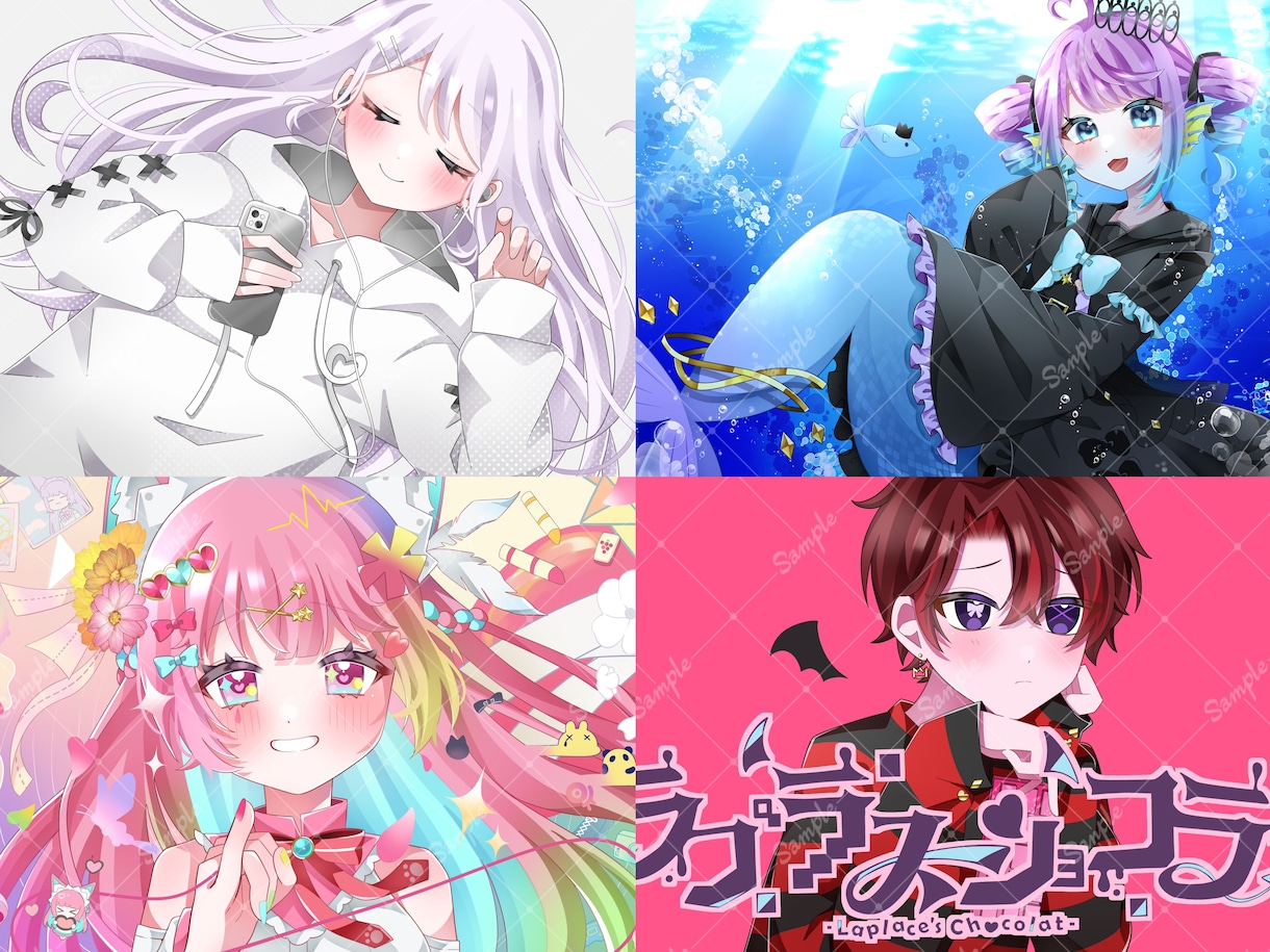 企業実績有！可愛いサムネイルイラスト描きます 目を惹くオリジナルイラストで素敵な歌ってみた動画に！MVも可 イメージ2