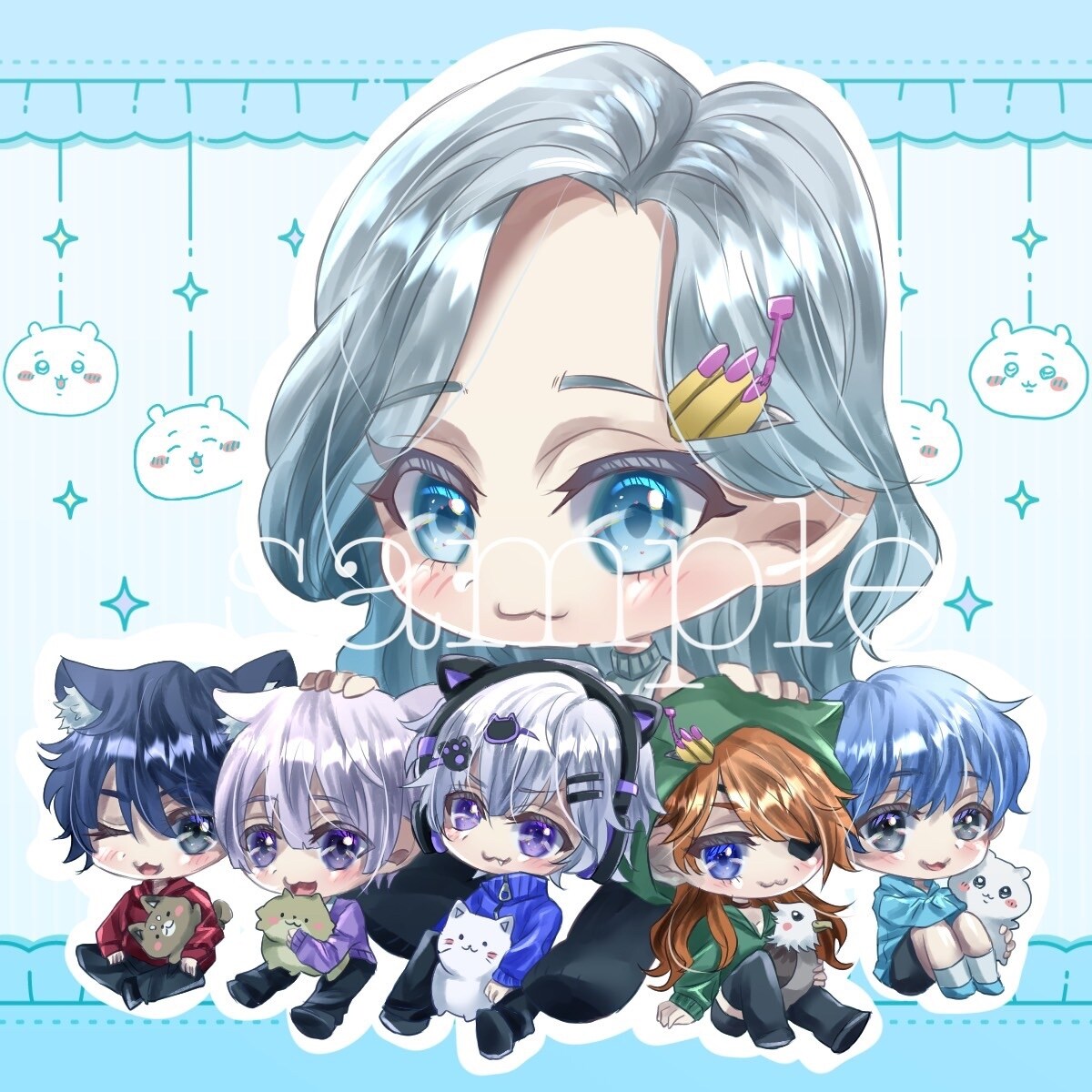 とっても可愛いミニキャライラスト制作します キャラのSD化デザインやアイコン、立ち絵や1枚絵などに！ イメージ4