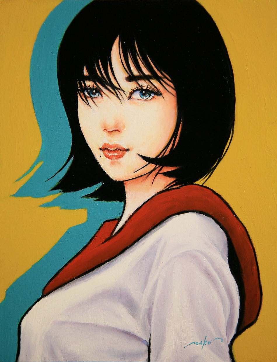 アナログ独特の現代アート的女の子イラストを描きます アナログ感のあるアイコンや似顔絵を御希望の方への特別版です イメージ1