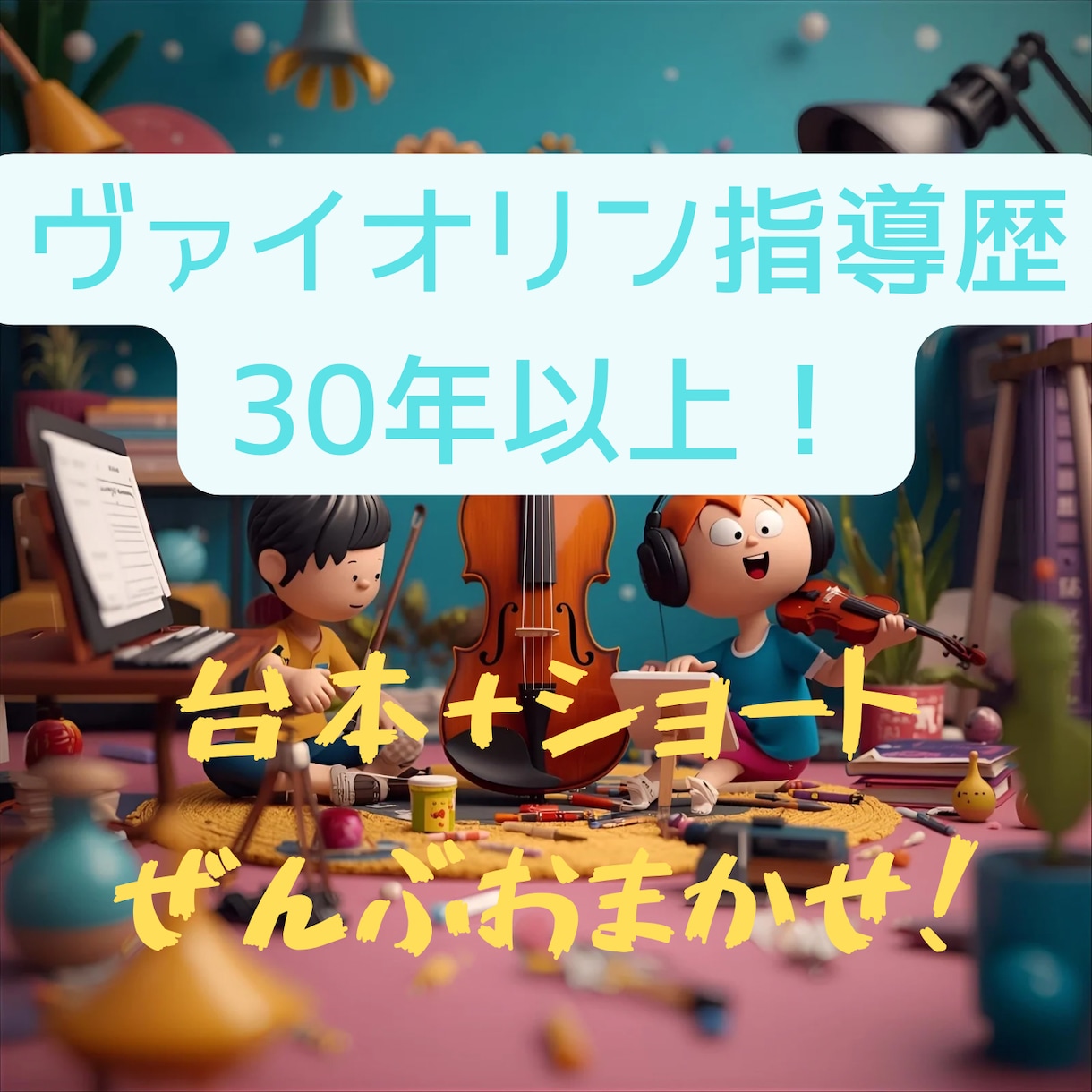レッスン動画の台本+編集。見やすい動画を作ります ヴァイオリンレッスン特化型のショート動画を作成いたします！ イメージ2