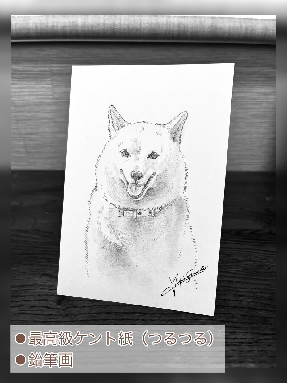 ペットの似顔絵を手描き原画で制作します お写真をもとに、ハガキサイズのペット肖像画を制作いたします。 イメージ4