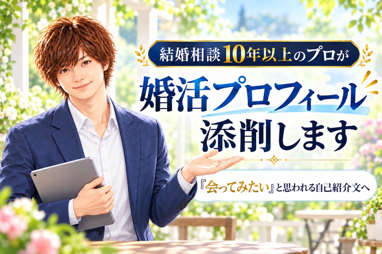 相談歴10年以上のプロが婚活プロフィール添削します 「会ってみたい」♪と思われる自己紹介文に添削します。 イメージ7