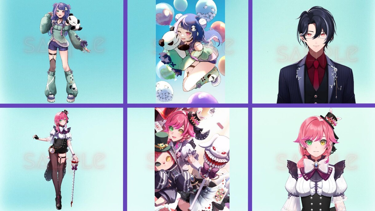 1枚絵、Live2Dイラストなどご依頼できます 幅の広さが自慢です！その他のサービスと同時でお安くなります！ イメージ1