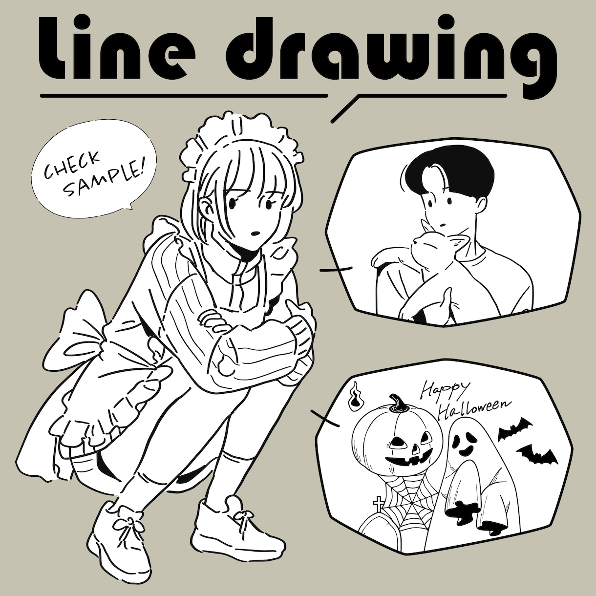 アンティーク調のペン画・線画イラストお描きします 挿絵・ロゴ・アイコンなどに！文字入れも可能です イメージ1