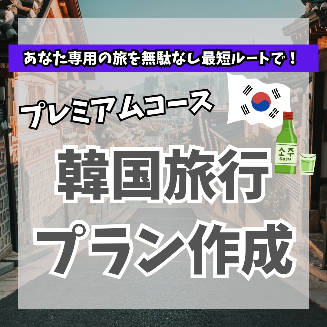 プレミアムコース：韓国旅行のプランを作成します 韓国在住6年目(韓国旅行30回以上)の私がプランを考えます イメージ1