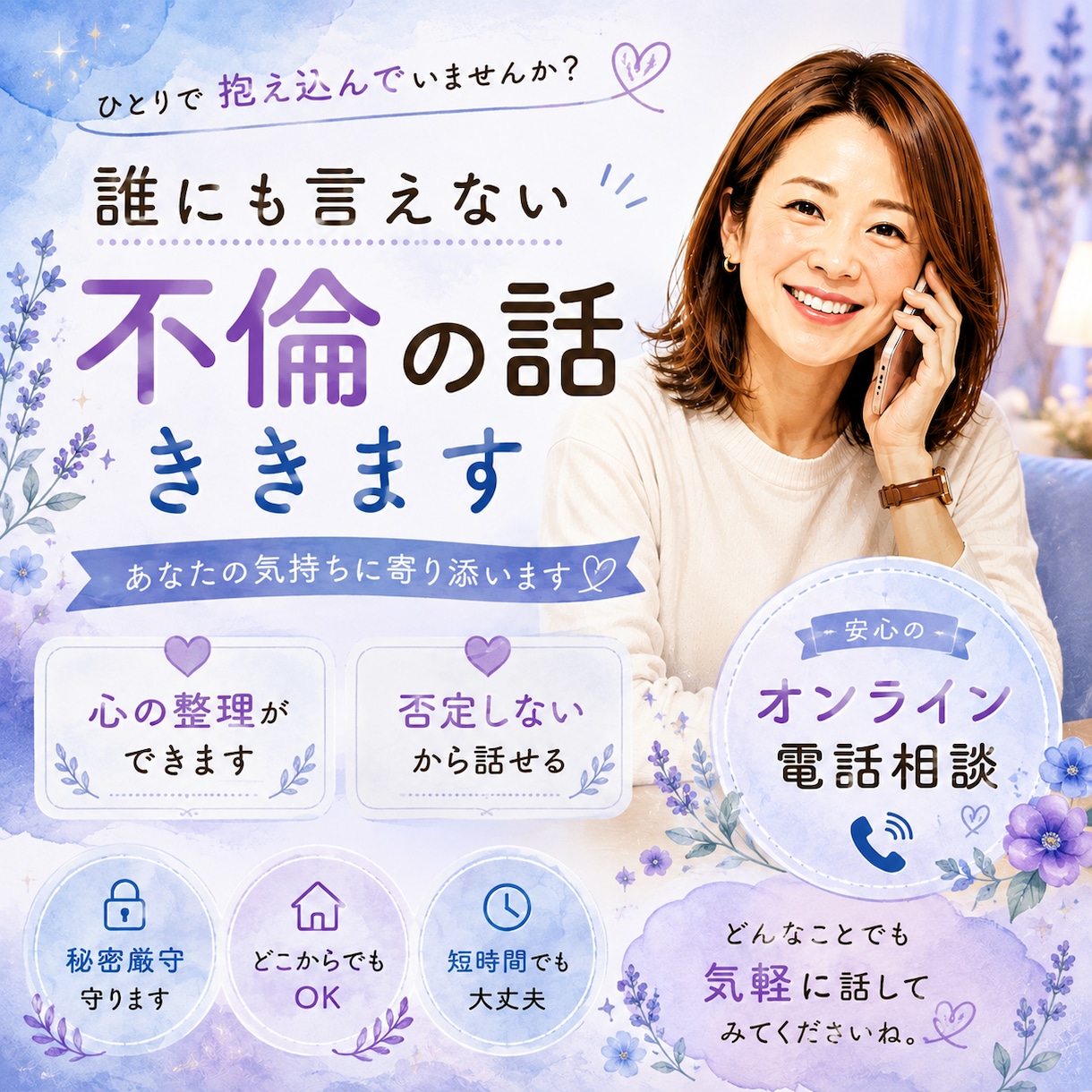不倫のお話。元人気No１ホステスが聞きます 喜 怒 哀 楽。今宵もあなたのこころに寄り添います。 イメージ1