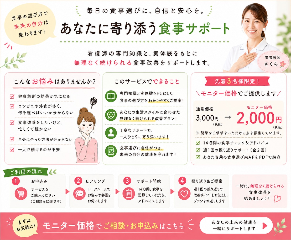 健康診断が気になる方の食事改善をサポートします 「気をつけてるつもり」から卒業。あなた専用の食事選びMAP イメージ10