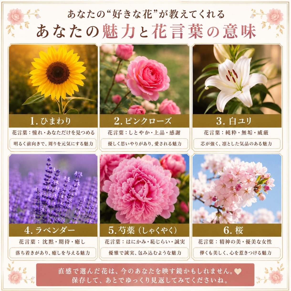恋愛フラワーリーディングで心を読み解きますます あなたとお相手の心を花から優しく読み解きます イメージ6
