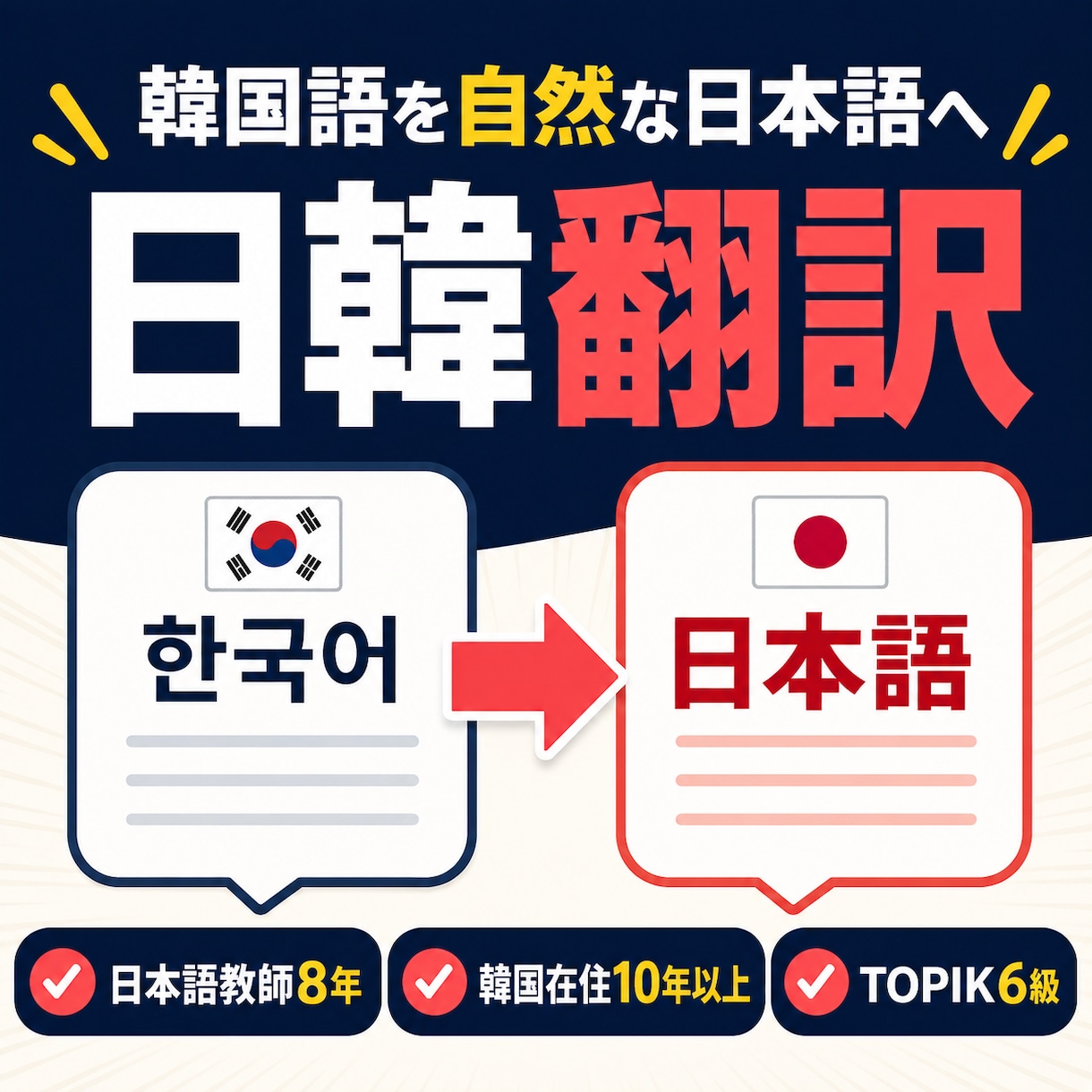 韓国語を自然で伝わる日本語に翻訳します 日本語ネイティブが自然な表現に整えます イメージ1