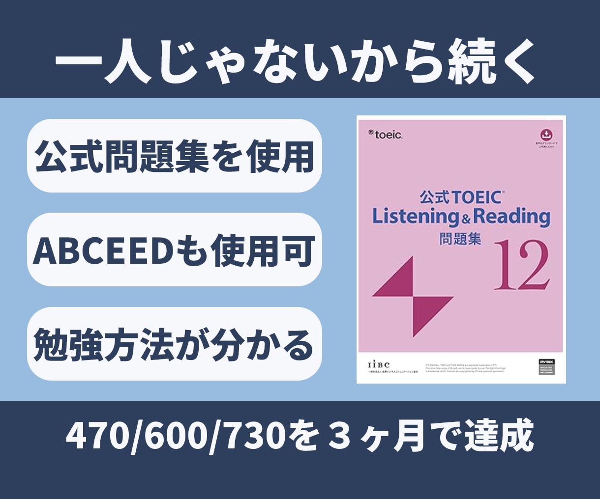 TOEIC600点の壁を突破。3ヶ月で伸ばします 【伴走型】あなた専用カリキュラム × 伴走で挫折させません！ イメージ1