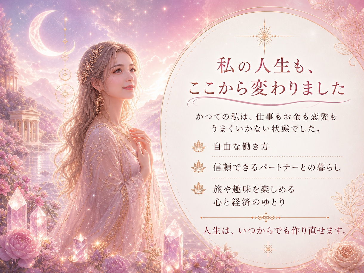 心のブレーキや思い込みを外し引き寄せ力を高めます 恋愛・お金・仕事・人間関係の悩みが解決し理想通りの未来へ!! イメージ7