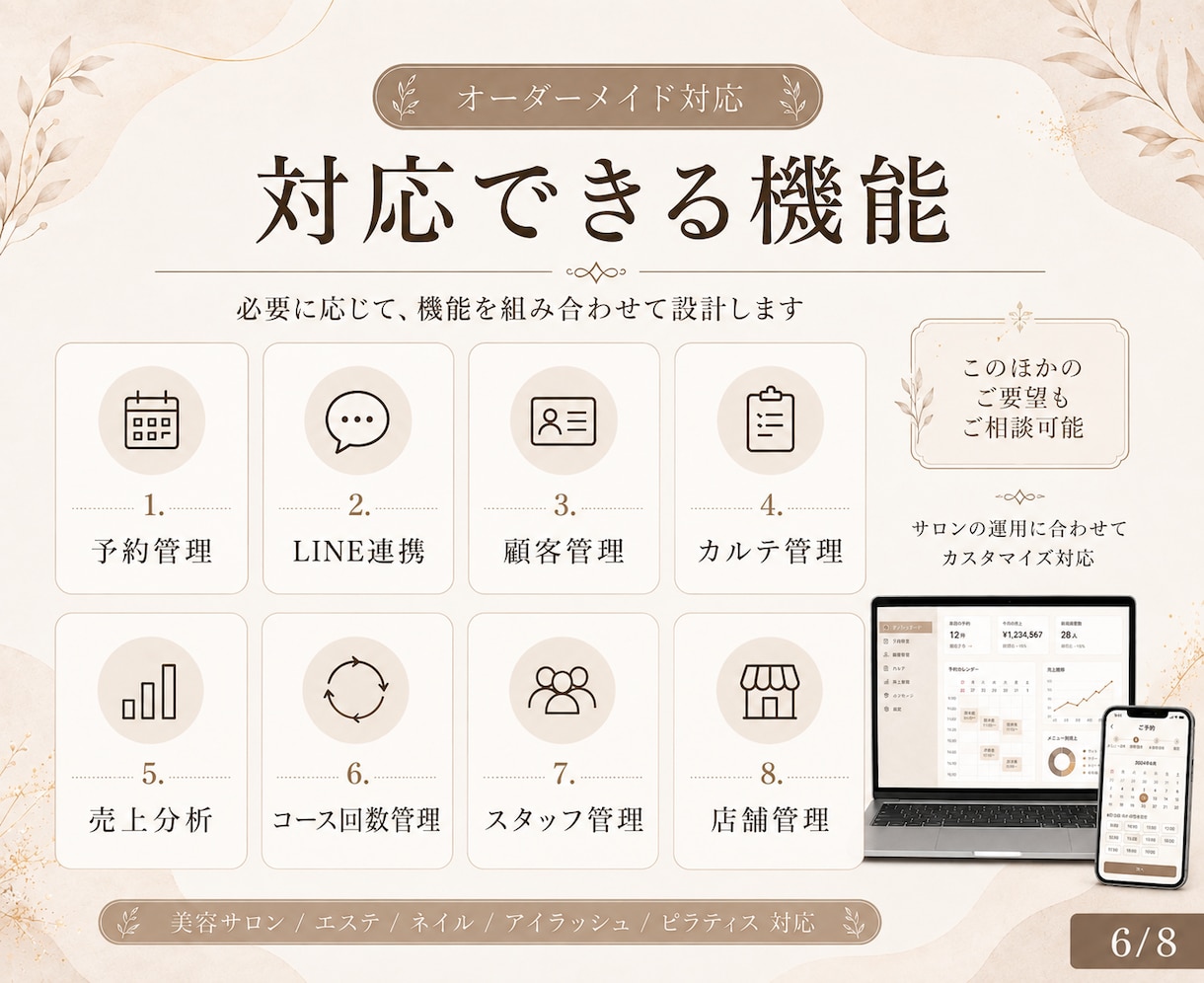 サロン向け予約システムを制作します 公式LINEから予約できるシステムを制作します イメージ6