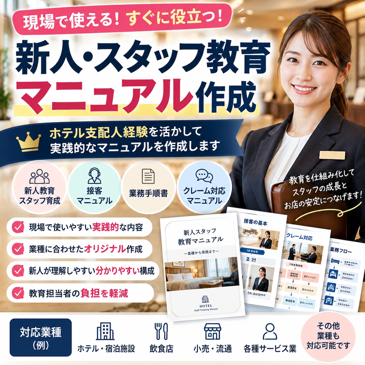 新人・スタッフ教育マニュアルを作成します 現場経験を活かし実践的な教育資料を作成します イメージ1