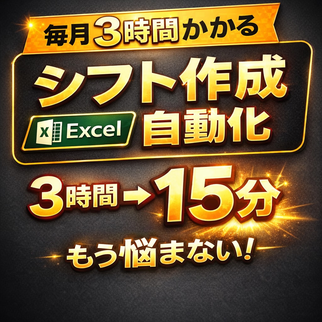 Excelシフト自動作成｜人数・連勤調整します 面倒なシフト作成をボタン1つで終わらせます イメージ1