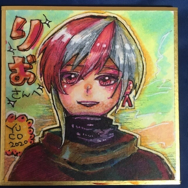 アナログ色鉛筆の、SNS用アイコン、似顔絵描きます 主に色鉛筆、コピックを使用します。色紙にて送付いたします。 イメージ3