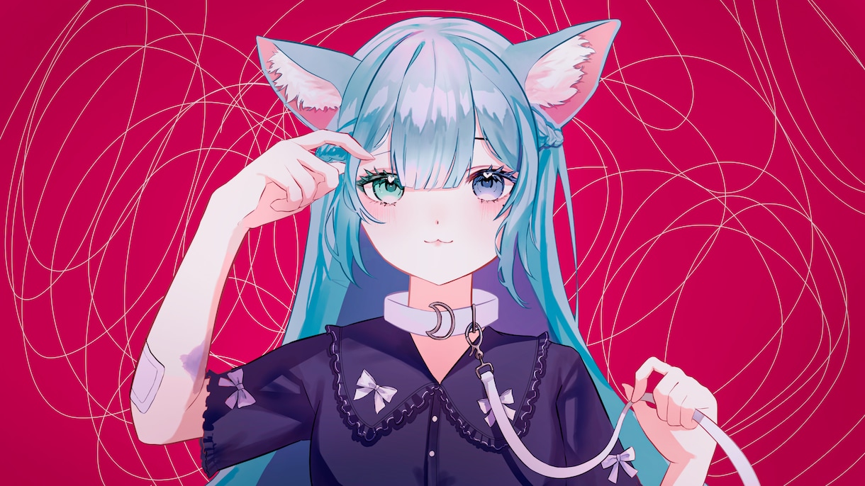 商用◎動画歌詞入れ◎MV一枚絵イラスト描きます 表情差分、背景透過素材、パーツ分けも対応可能 イメージ6