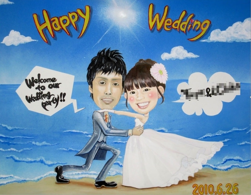 手描きの似顔絵お描きします ウェルカムボードや結婚する方へのプレゼントなどに♪ イメージ2
