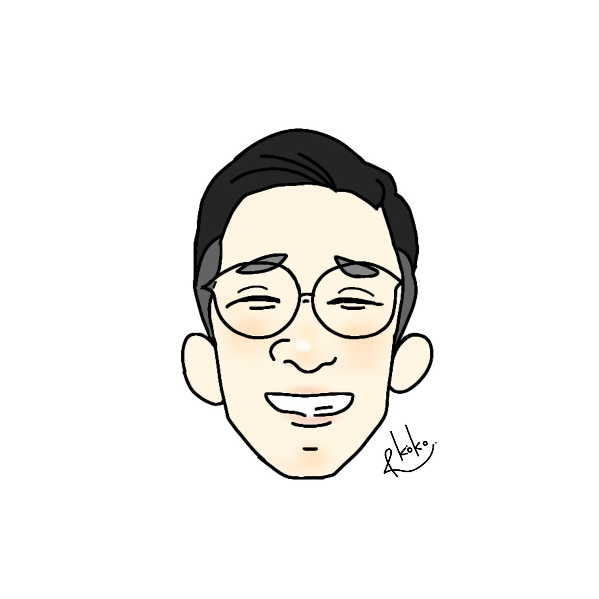 あたたかい雰囲気の似顔絵イラスト描きます SNSのアイコンや名刺の挿絵に イメージ1
