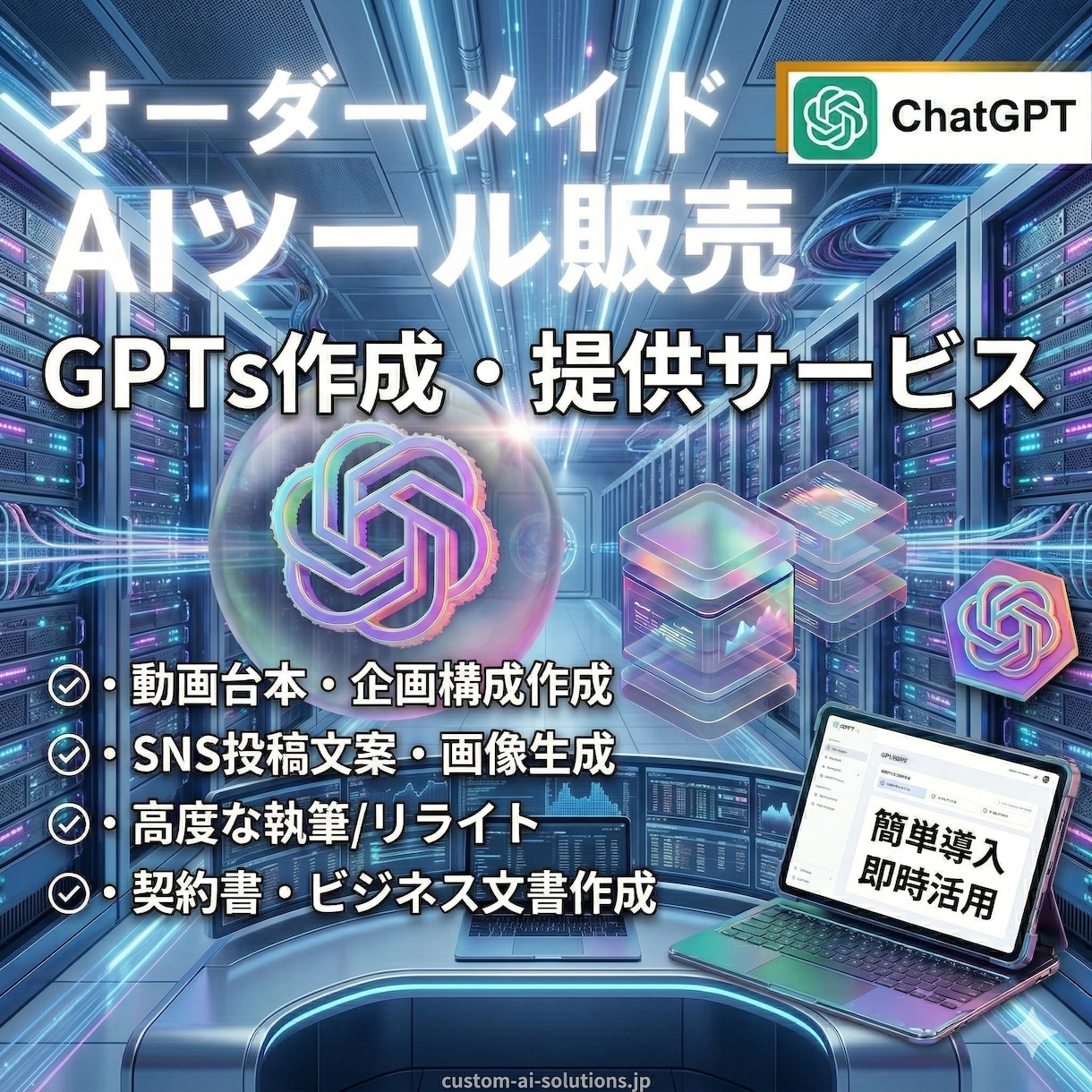 オーダーメイドGPTs｜専用AIツールを制作します あなた専用の完全オーダーメイドのAIツールを作成 イメージ1