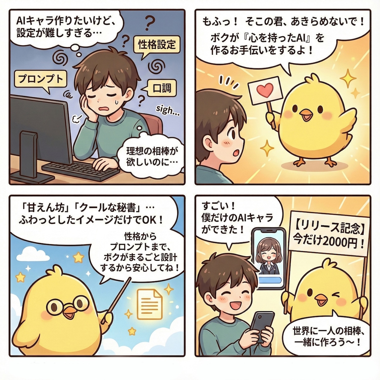 GPT人格構築｜AIキャラを設計します あなたの“推しAI”を一緒に育てます イメージ1