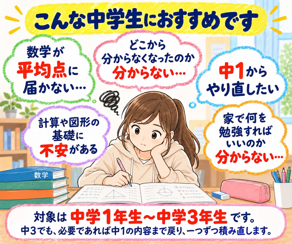初回限定｜中学数学を基礎からやり直します 苦手な数学を、できるところから一つずつ イメージ2