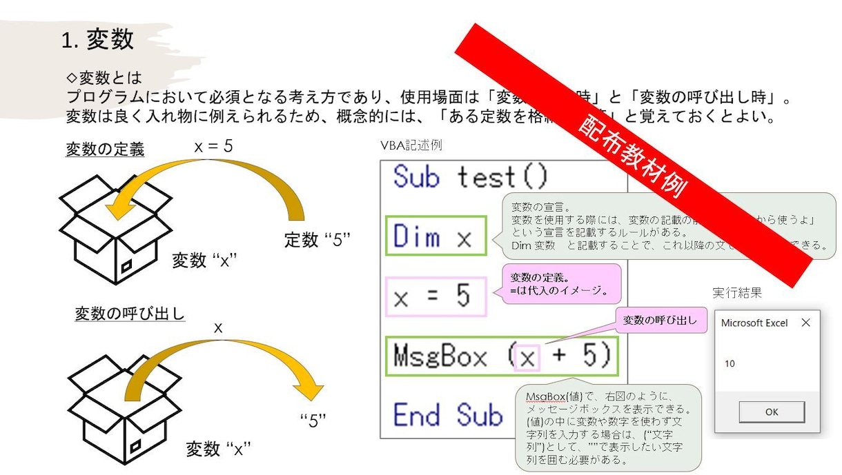 初心者向け　Excelマクロ(VBA)教えます ご購入者様に合った専用教材を作成し、丁寧にレクチャーします イメージ3
