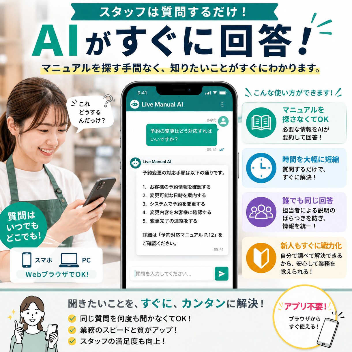 社内マニュアル・FAQをAI Bot化します マニュアル・業務ルール・FAQをAIが回答 イメージ3