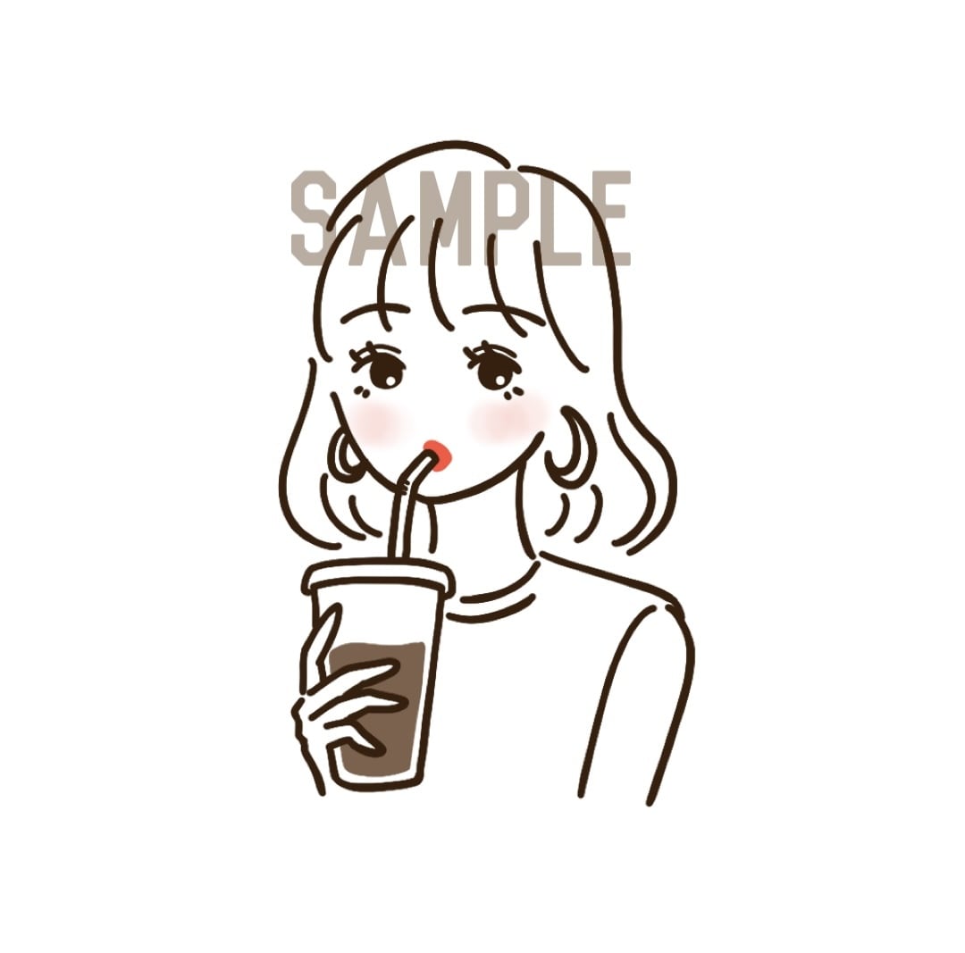 商用利用◎シンプルでお洒落な女性のイラスト描きます SNSのアイコン等に★ポイントカラーでシンプル可愛い！ イメージ1