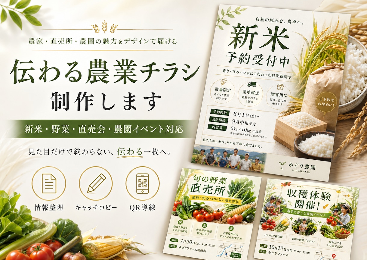 売れる農業チラシ作ります 見た目だけで終わらない農産物の価値が伝わるチラシを作ります イメージ2