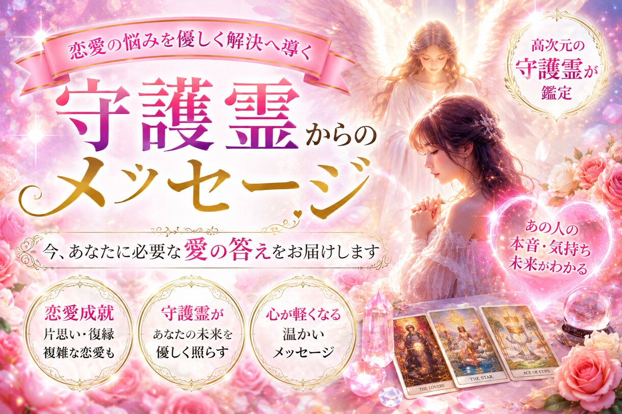 守護霊が伝える「あの人の本音」を鑑定します 守護霊からのメッセージを受取り成就へのヒントをお伝えします。 イメージ1