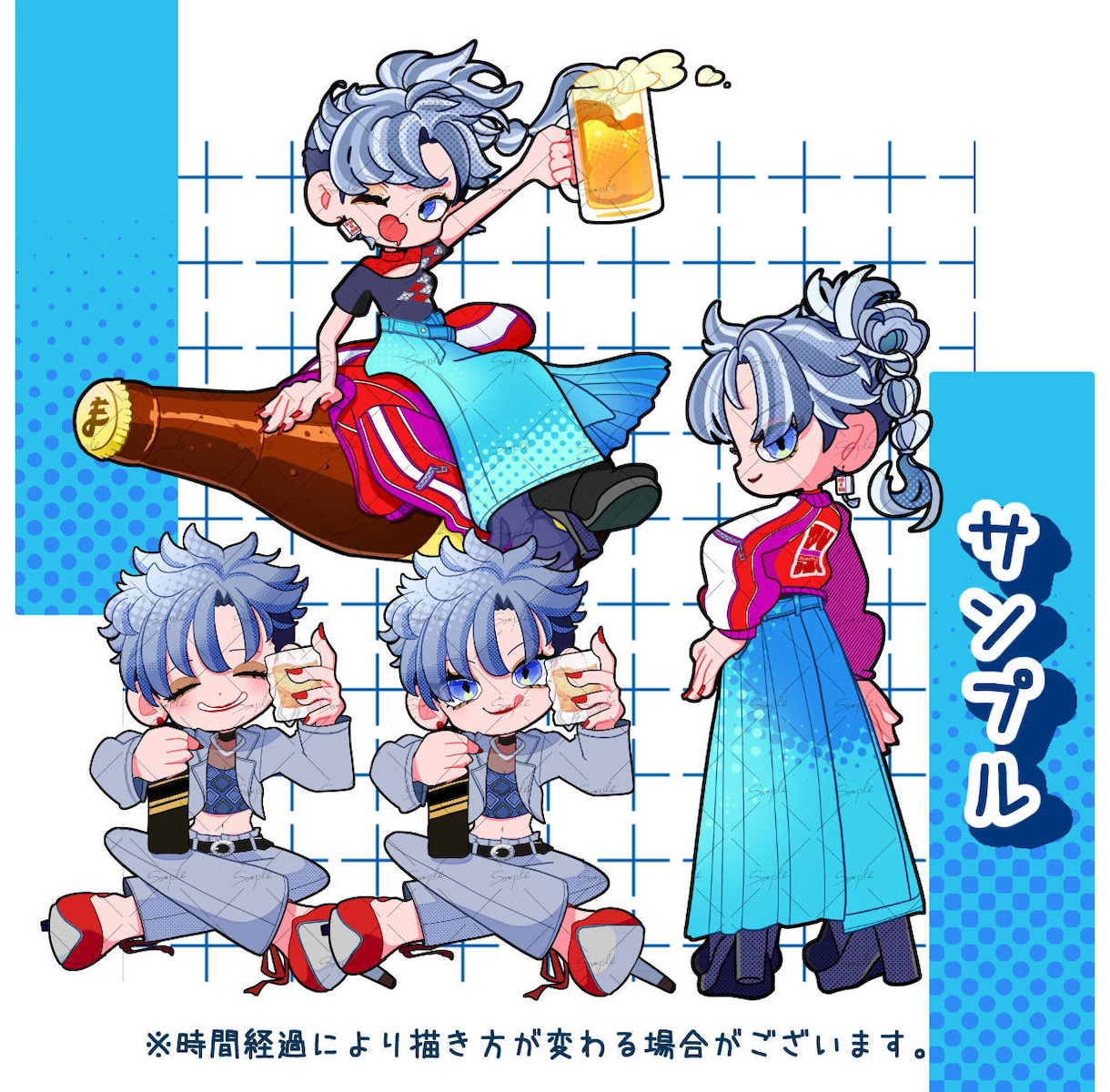 商用利用OK！POPなデフォルメイラスト描きます SNS/動画配信活動/グッズ等、目を引くこだわりデフォルメ！ イメージ5