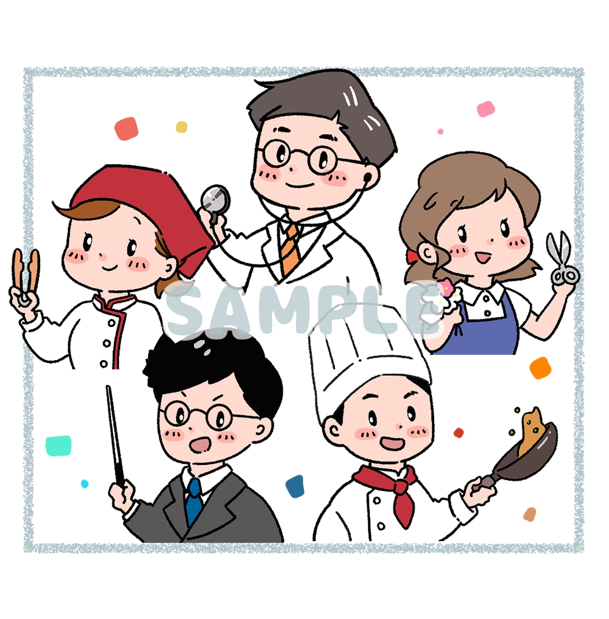 シンプルでかわいいミニキャラ★セットも作成します 動画や配信、スタンプやSNS、挿絵や教材などに★ イメージ1